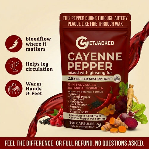 Support Vascular Function with Get-Jacked Cayenne Softgels
