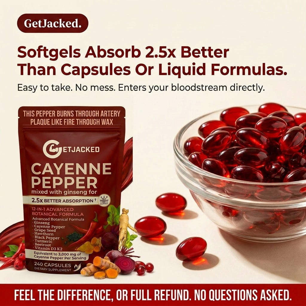 Support Vascular Function with GetJacked Cayenne Softgels