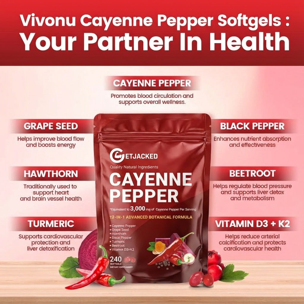 Support Vascular Function with GetJacked Cayenne Softgels