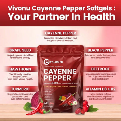 Support Vascular Function with GetJacked Cayenne Softgels